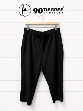 90 Degree by Reflex Black Travel Crop Pants Size XL